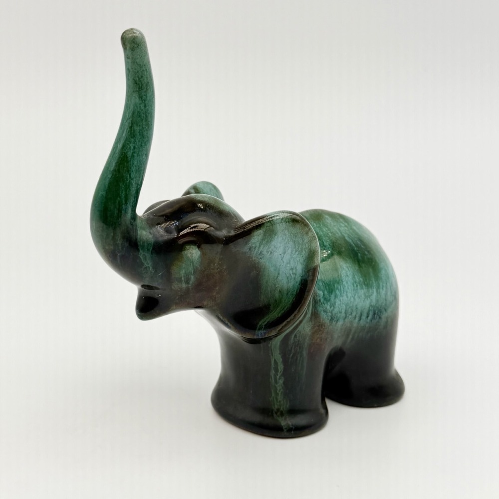 Vintage Blue Mountain Pottery Hand Glazed Baby Elephant Canada Figurine